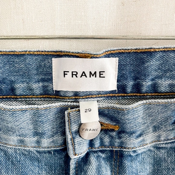 NEW Frame Le Ultra Baggy Distressed Denim Shorts 29 Blue - Picture 5 of 8